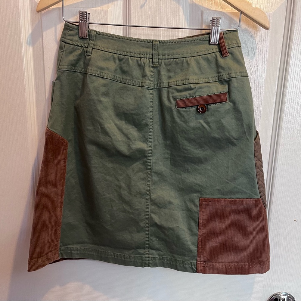 Anthropologie Meadow Rue size 2 Patchwork Skirt Olive Green/Brown - Picture 7 of 14
